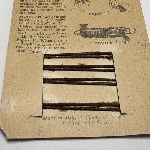 Antique/Vintage Set of 4 Flapper Hair Waver Clips 1922 Nell Brinkley on Card - Picture 9 of 10